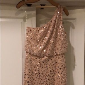 Rose Gold Prom/Cocktail Dress with Sequins
